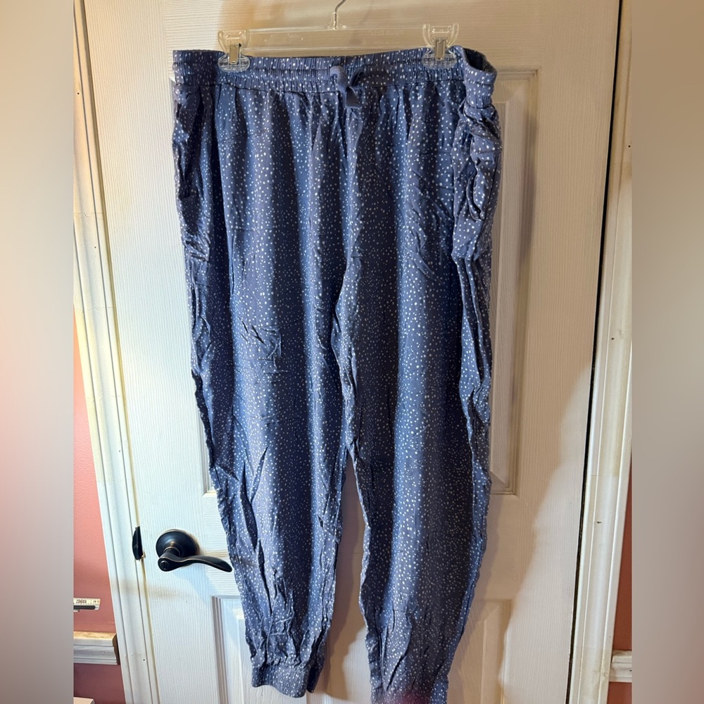 (Sale)COMO Blue Polka Dot Casual women’s  Pants xxl